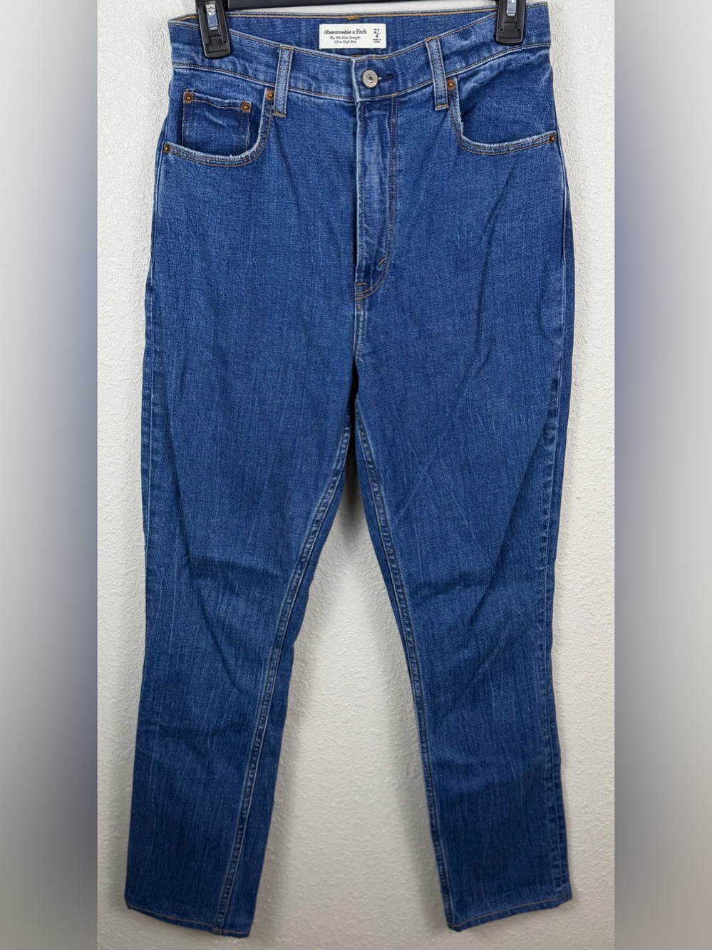 Abercrombie Curve Love 90s Slim Straight Jeans 27 4 Ultra High Rise Blue